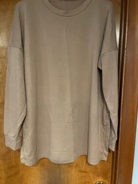 Classic Taupe Long Sleeve Tunic Maternity Top